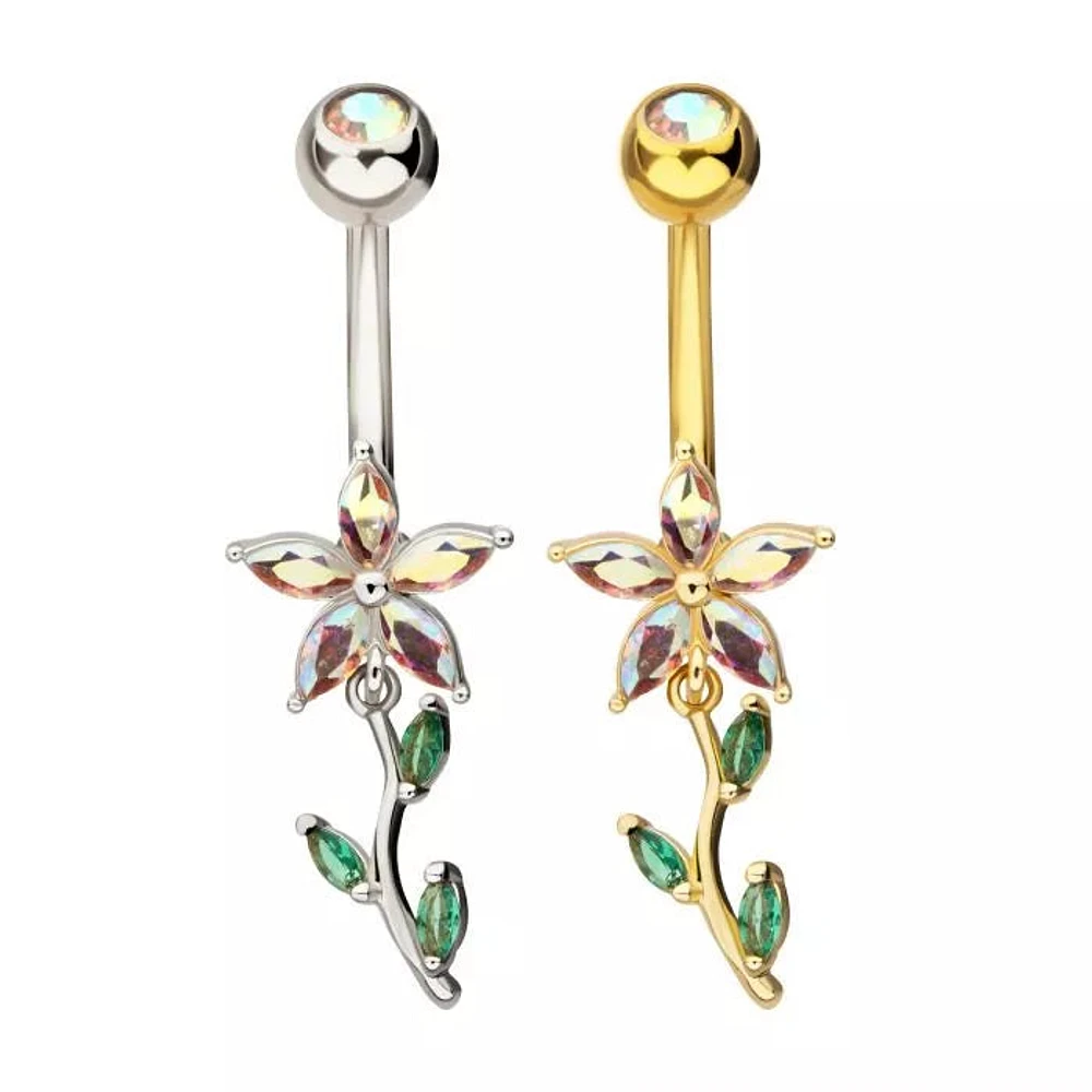 Flower With Dangle Stem Navel