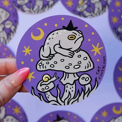 Grumpy Toad Witch Vinyl Sticker