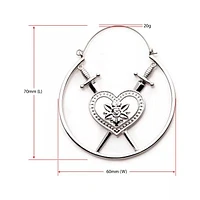 Heart Rose with Dagger Plug Hangers