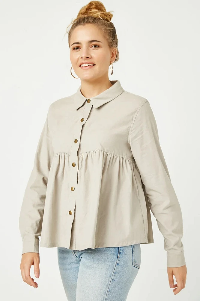 Corduroy Collared Button Up Shirt