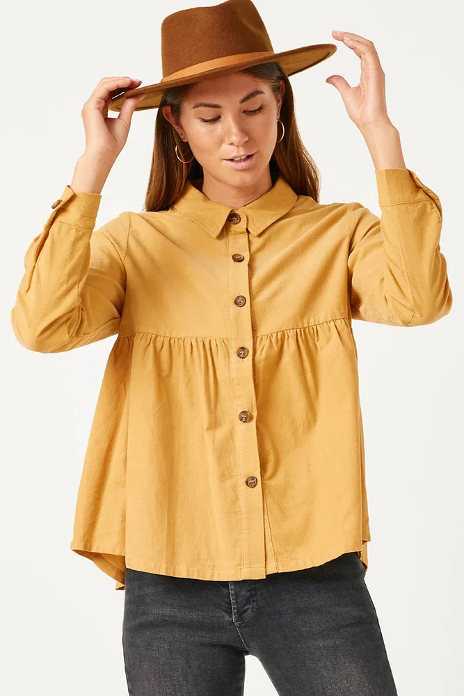 Corduroy Collared Button Up