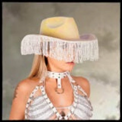 Metallic Hat With Fringes