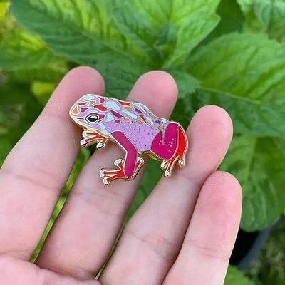 Lesbian Pride Frog Pin