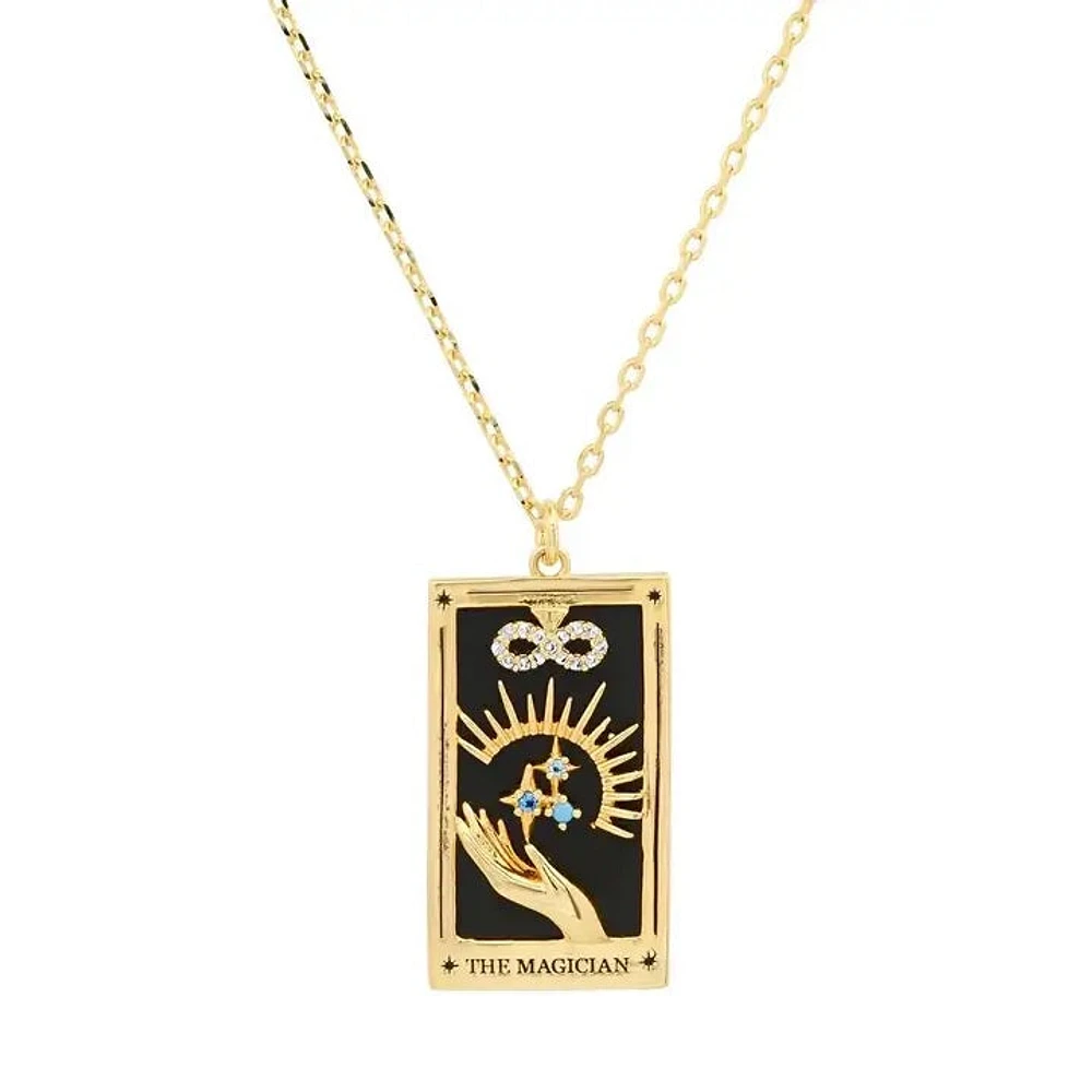 Tarot Card Necklace- Magician- 14K Gold Stainless Steel