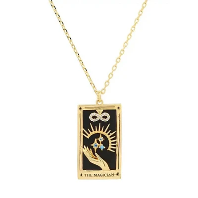 Tarot Card Necklace- Magician- 14K Gold Stainless Steel