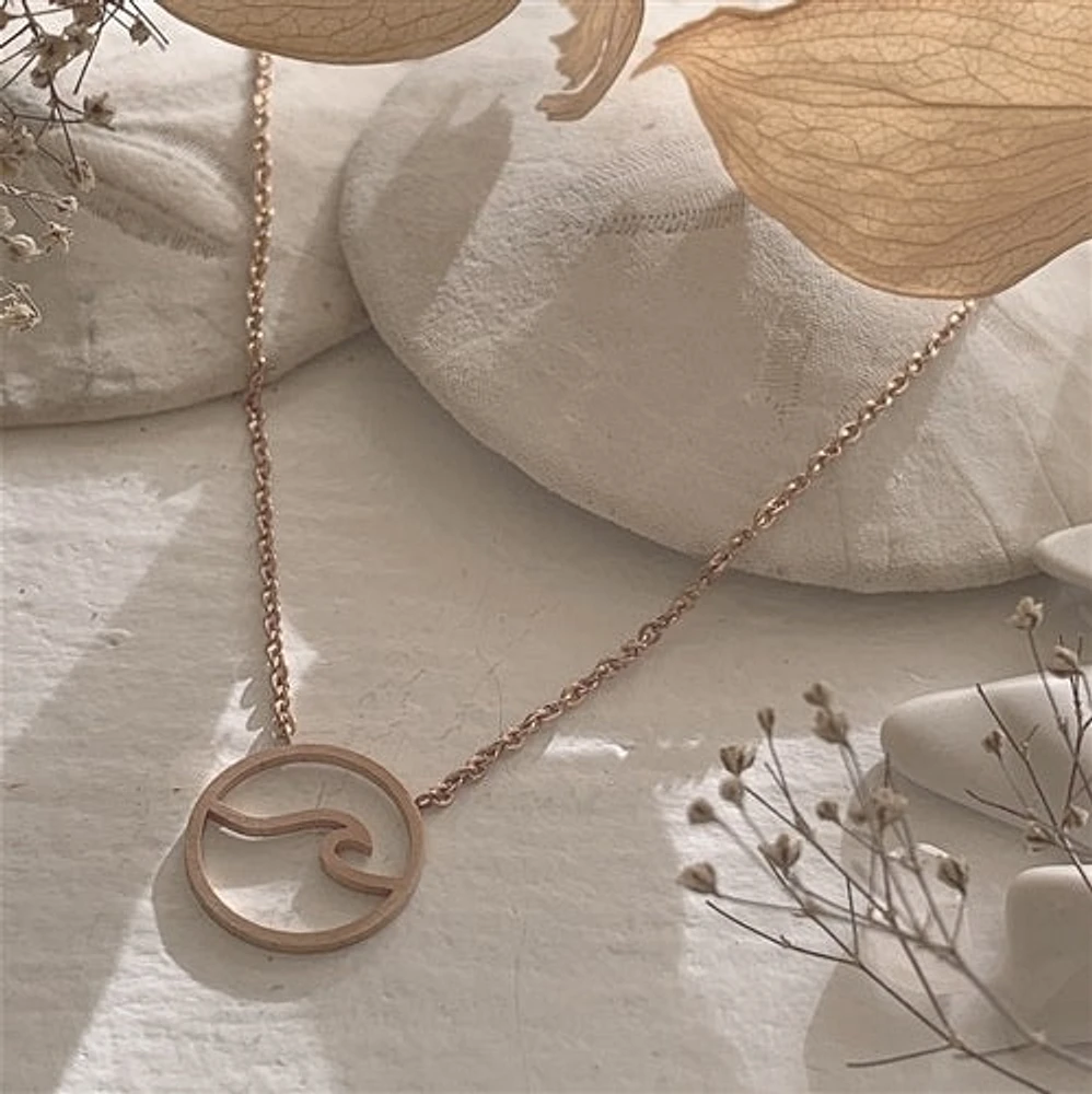 Colgante Baja Wave en oro rosa