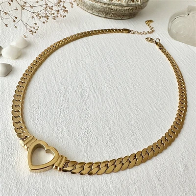 Bellatrix Cuban Chain Necklace W Heart