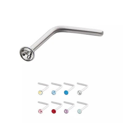 20 g con forma de curvatura en L superior gema 2 mm