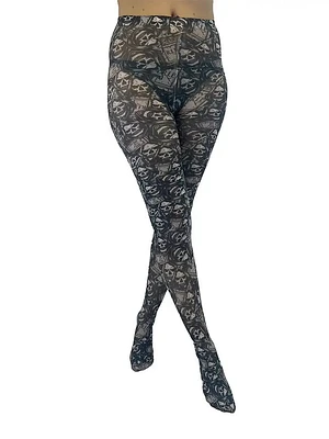 Rip Reaper Skull Printed Tights