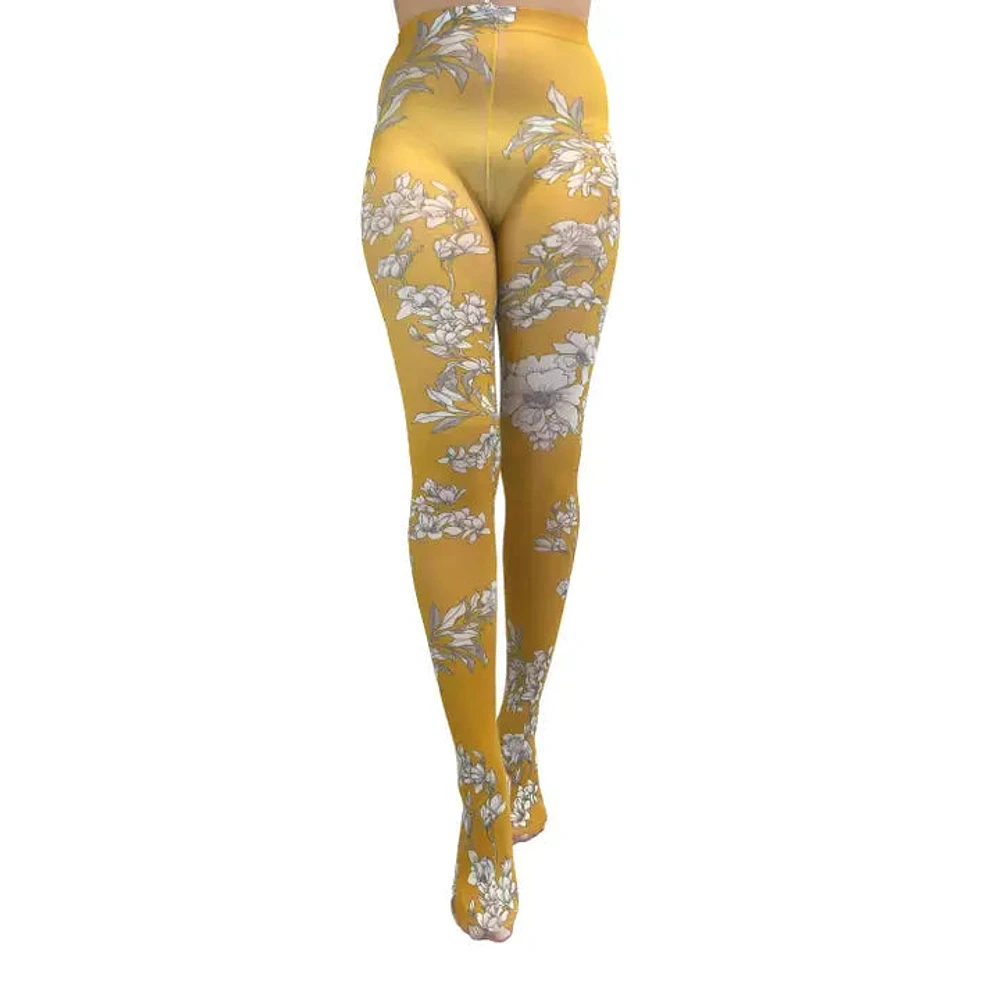 Jasmine Floral Printed Tight Mustard
