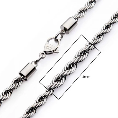 Steel Rope Chain 4MM 24" Necklace