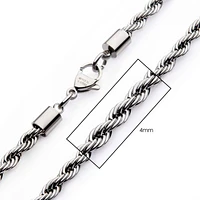 Steel Rope Chain 4MM 24" Necklace