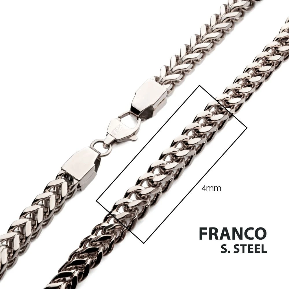 4mm Steel Franco Chain Necklace 22"