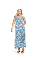 Floral Short Sleeve Smocked Off The Shoulder Dress