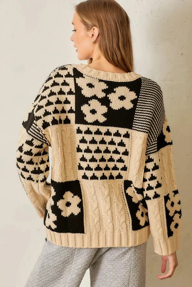 Jacquard Pullover Sweater