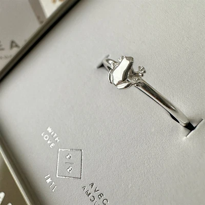 Anillo de rana freg plata de ley tamaño 7
