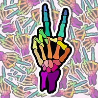 Rainbow Skeleton Deuces Sticker