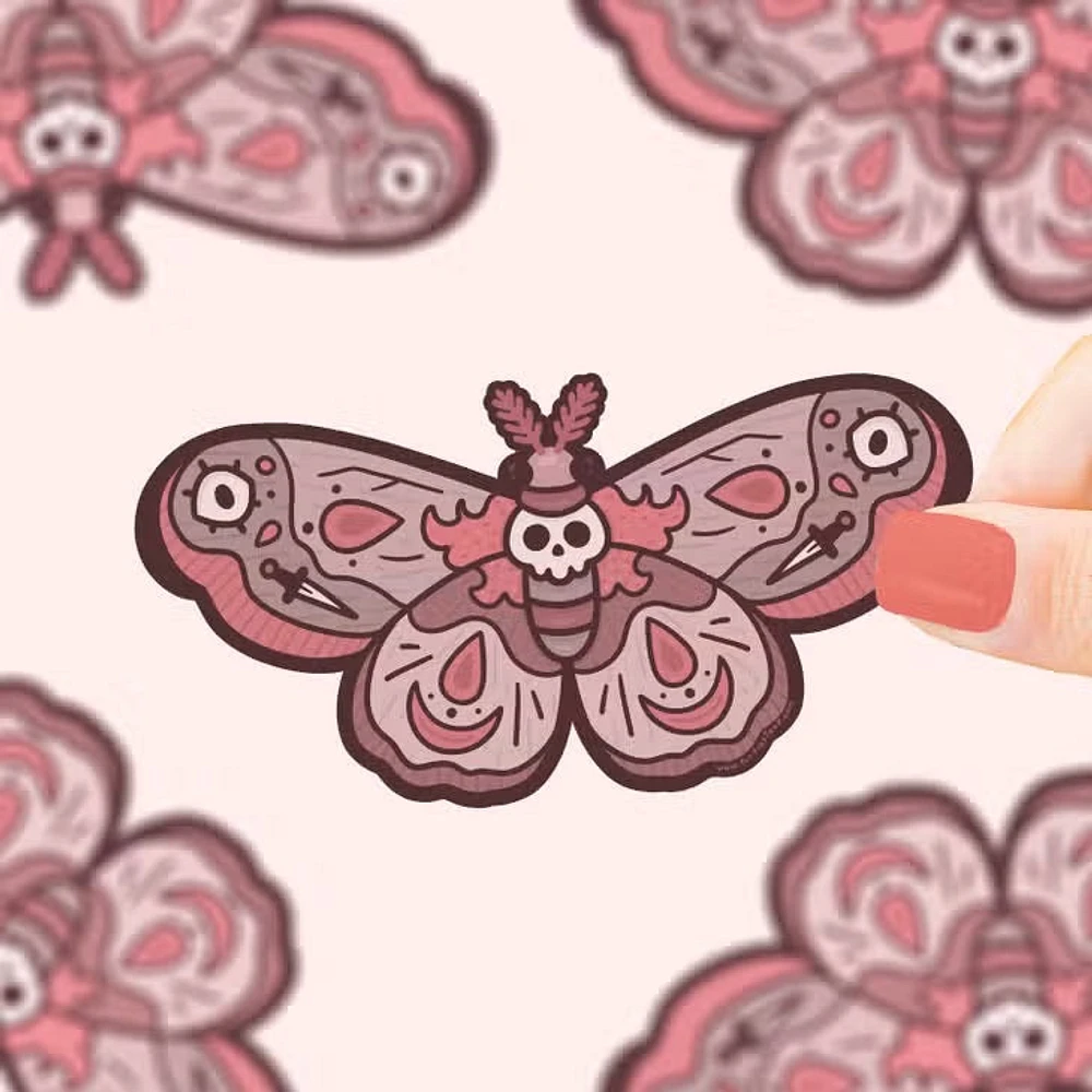 Moth Skull Spooky Night Bug Sticker.