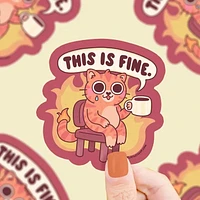 This Is Fine On Fire Vinyl Sticker