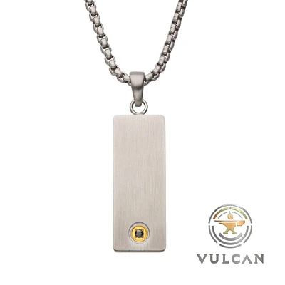 1.6mm Black Sapphire Matte Steel Engravable Dog Tag 22" Chain