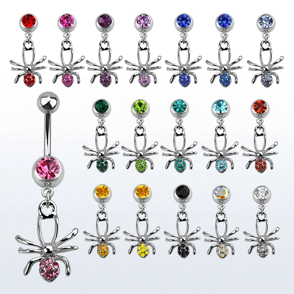 Spider Jewelled Navel Ring