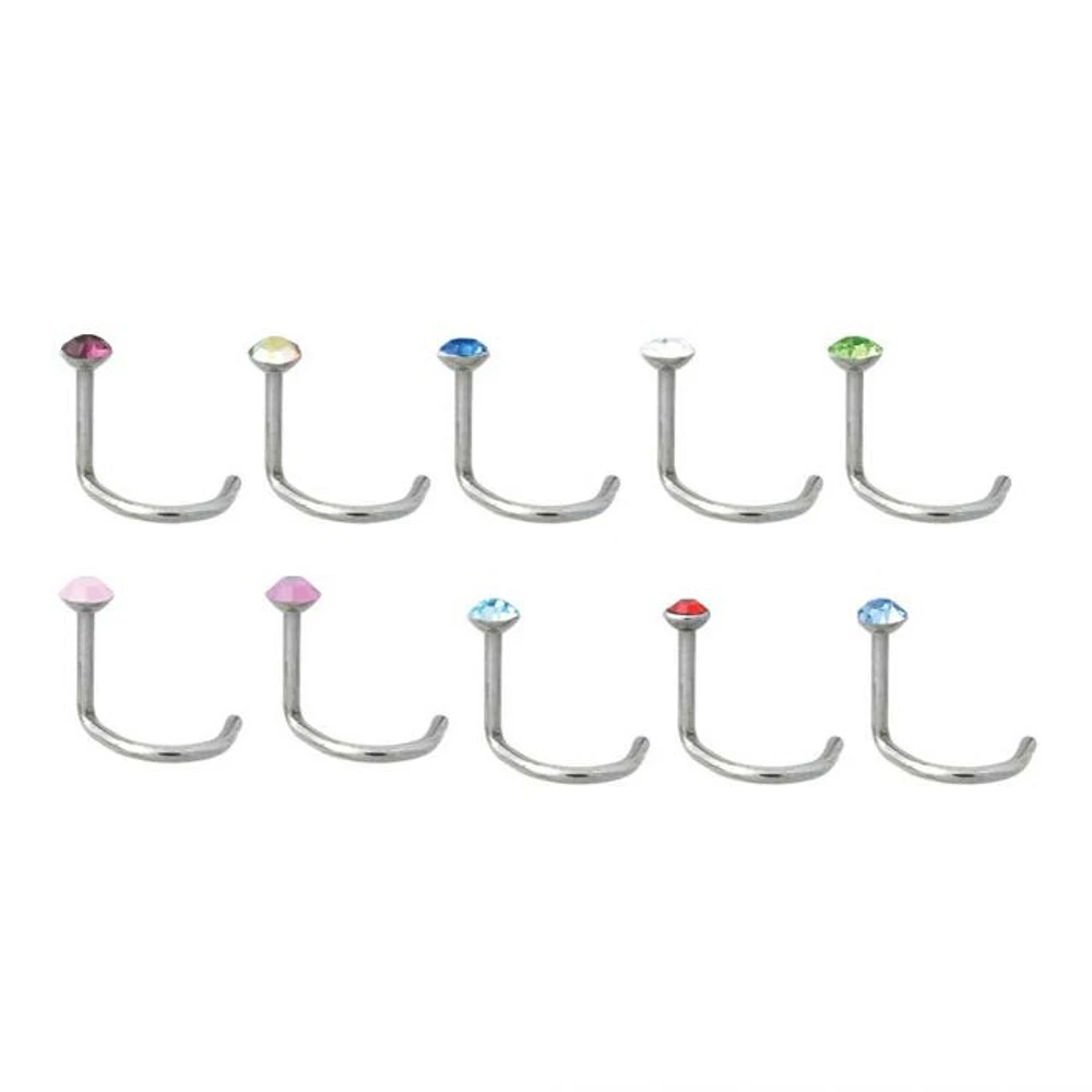 18g Nose Screw With 2mm Bezel Set Gem