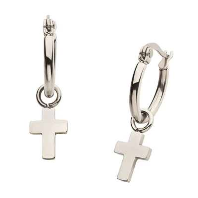 Huggie colgante con cruz SS
