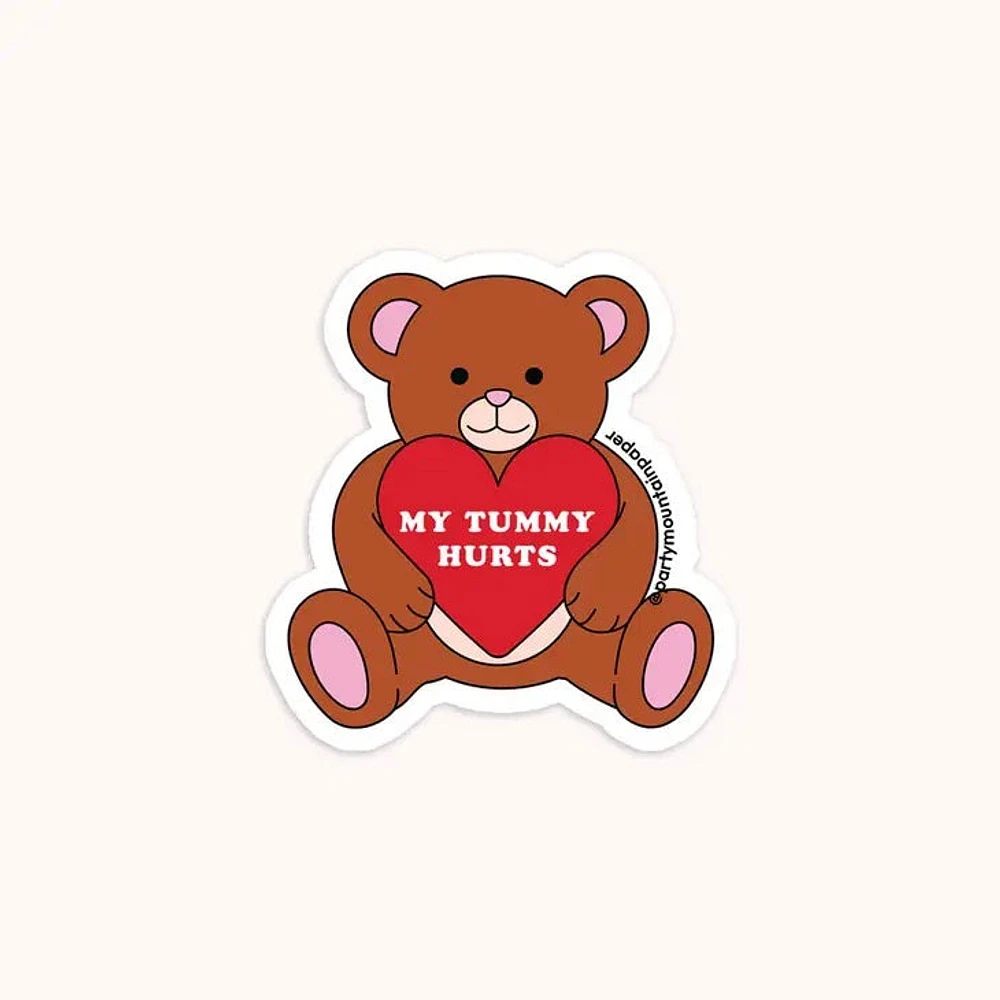 My Tummy Hurts Bear Sticker