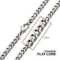 3.5mm Titanium Flat Curb Chain 14"