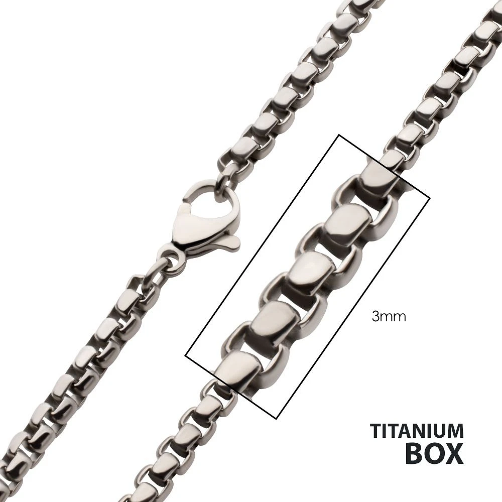 3mm Titanium Box Chain Necklace 16"