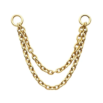 Cadena Rolo de 2 niveles de 25 mm/34 mm en oro de 24 quilates