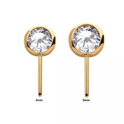 24KT PVD Side Facing Gem Threadless Top