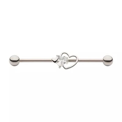 Triple Heart With Jewel Industrial