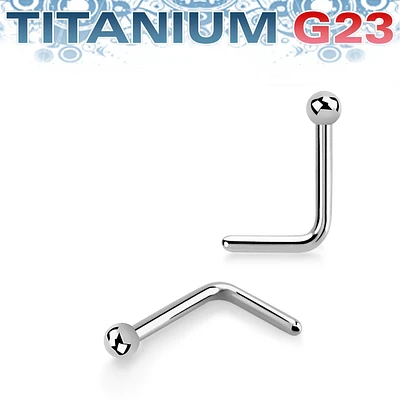 18g L-Shape Nose Stud With 2mm Ball