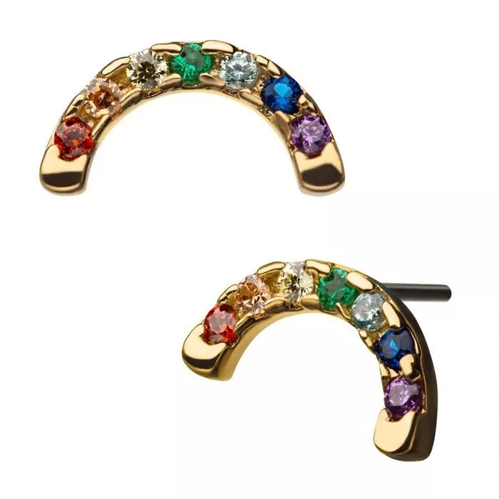 14Kt Rainbow Arch with 7 CZ gems