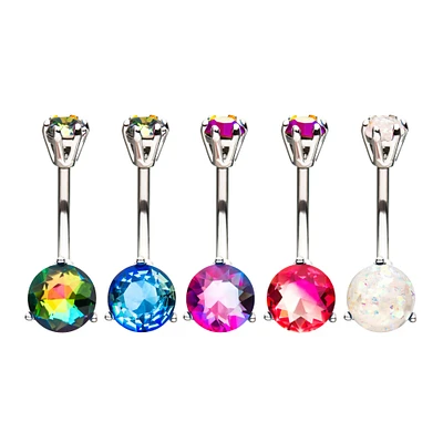 Dual Prong Gem Navel