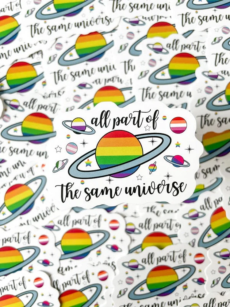 Todo parte del mismo universo Pegatina
