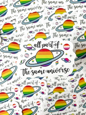Todo parte del mismo universo Pegatina