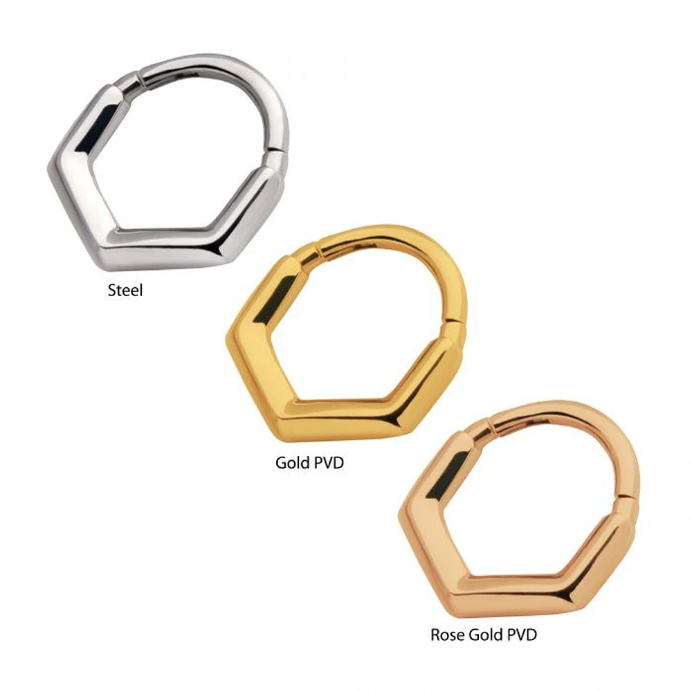 16g Geometric V-Shape Hinged Hoop