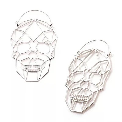 Colgador de enchufe con cabeza de calavera con corte geométrico