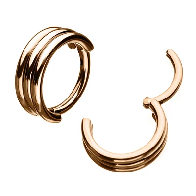 18g Triple Band Hinged Hoop