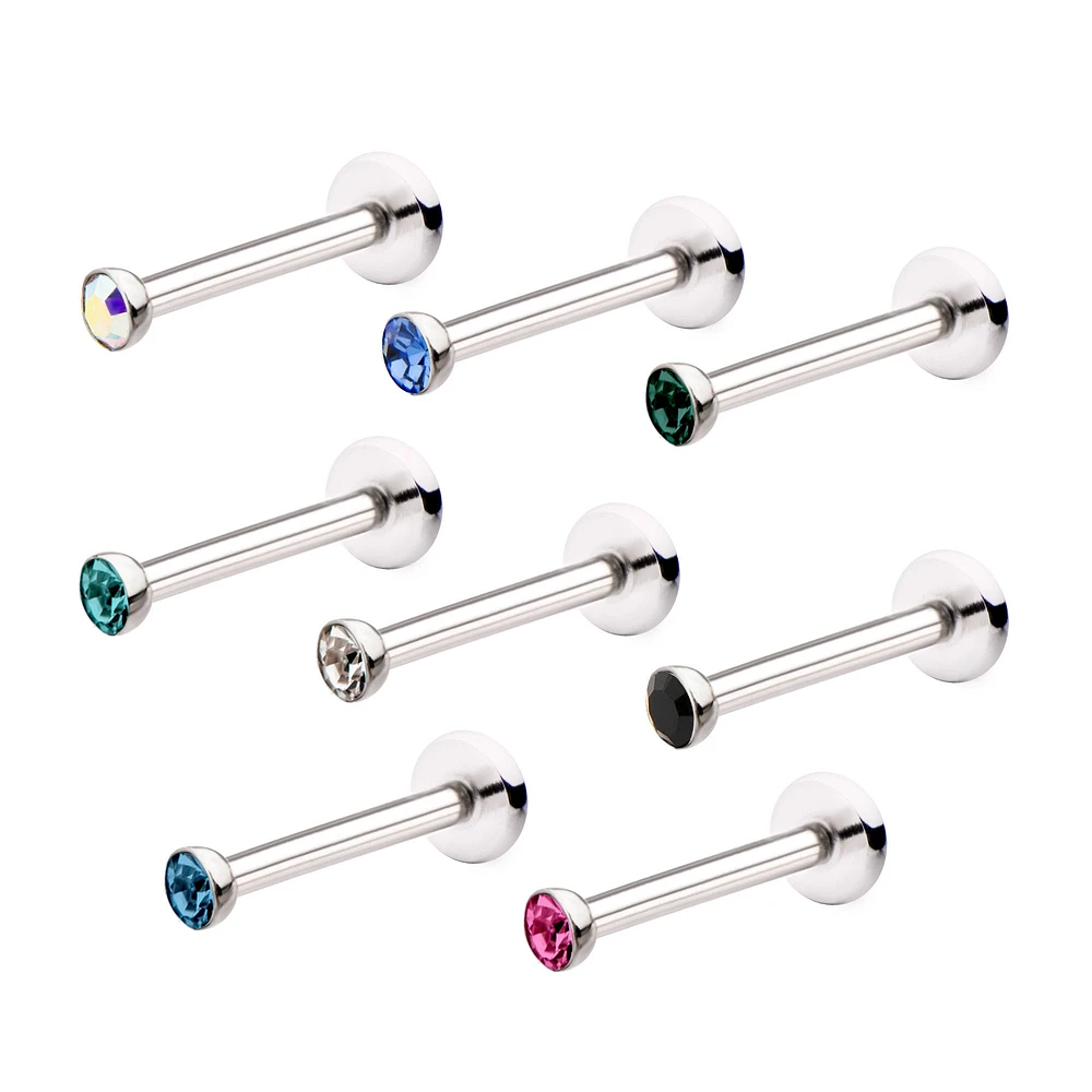 16g Internally Threaded Bezel Set CZ