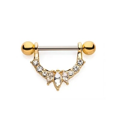Marquise And Round Nipple Bar