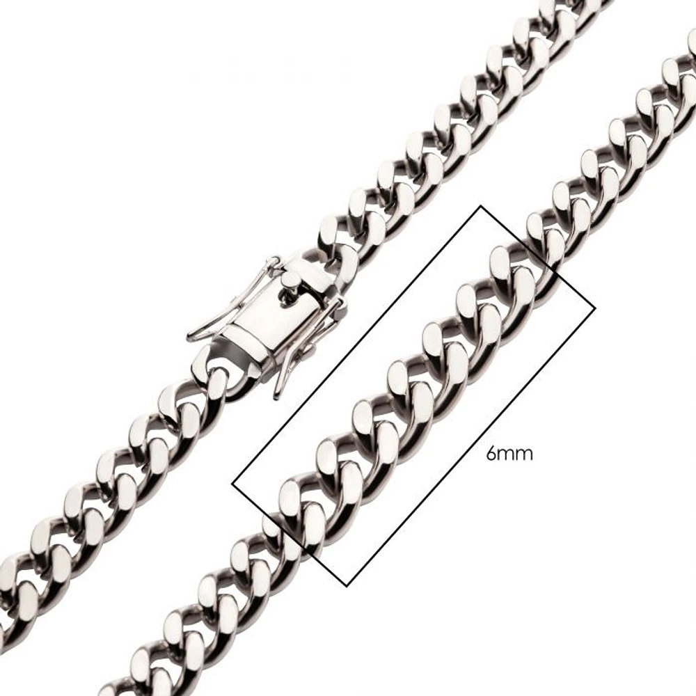 6mm Steel Miami Cuban Chain Necklace 24"