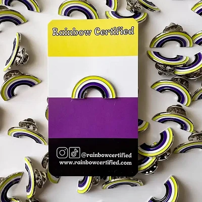 Nonbinary Pride Rainbow Pin