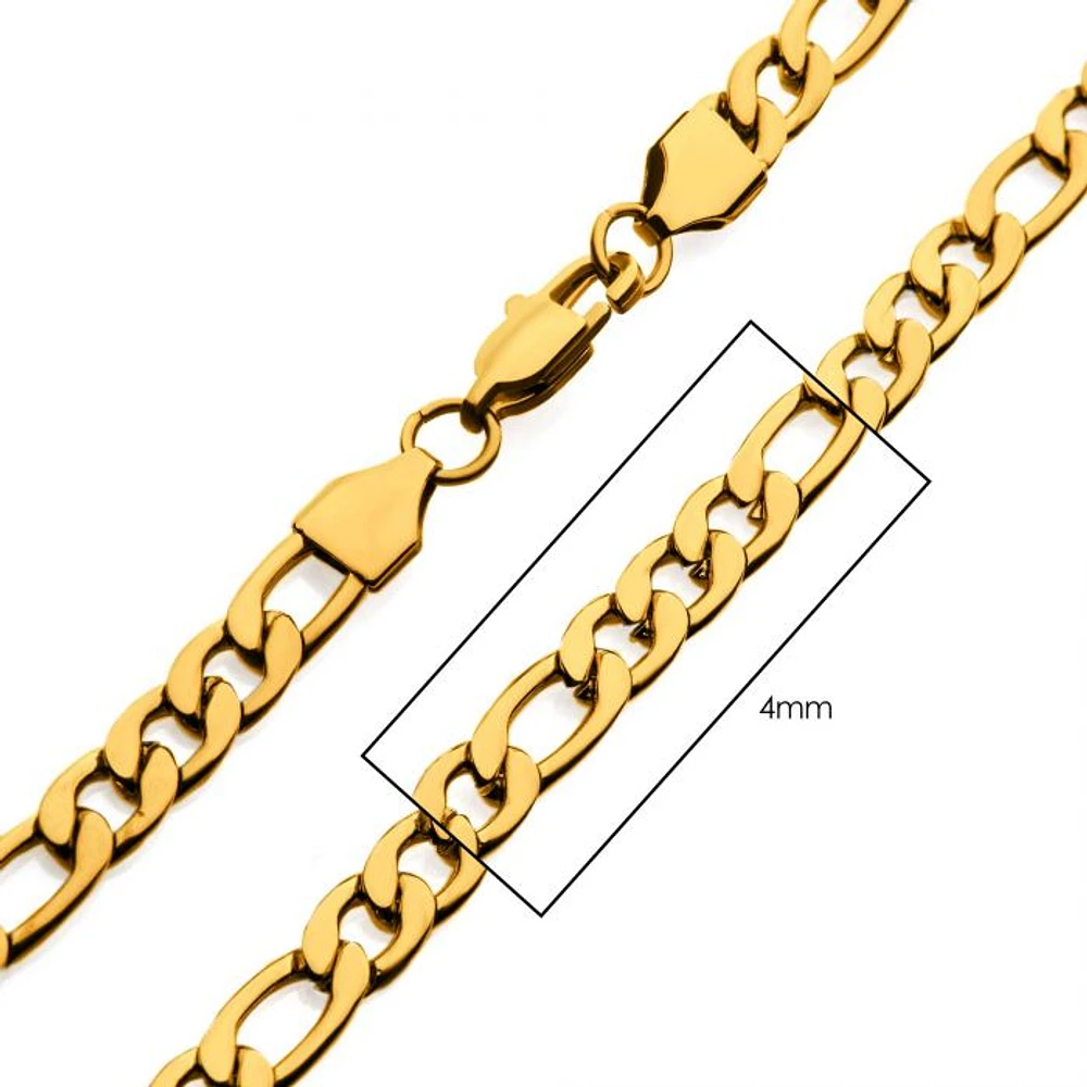 18K Gold IP Figaro Chain 4mm 20"