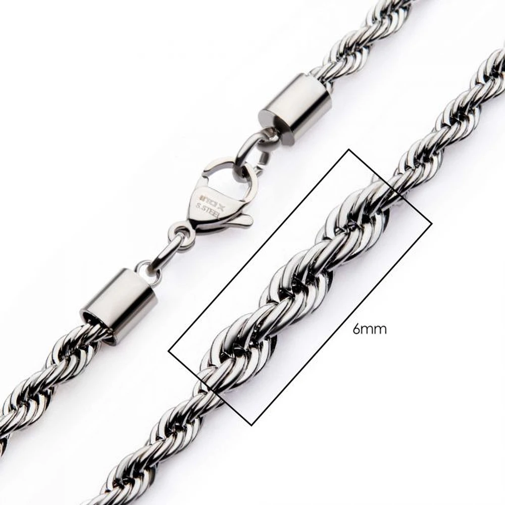 Cadena De Cuerda De Acero 6mm 24"