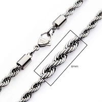 Cadena De Cuerda De Acero 6mm 24"