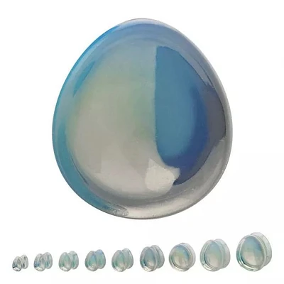 Tapón acampanado doble con forma de pera opalita, 0 g - 7/8"