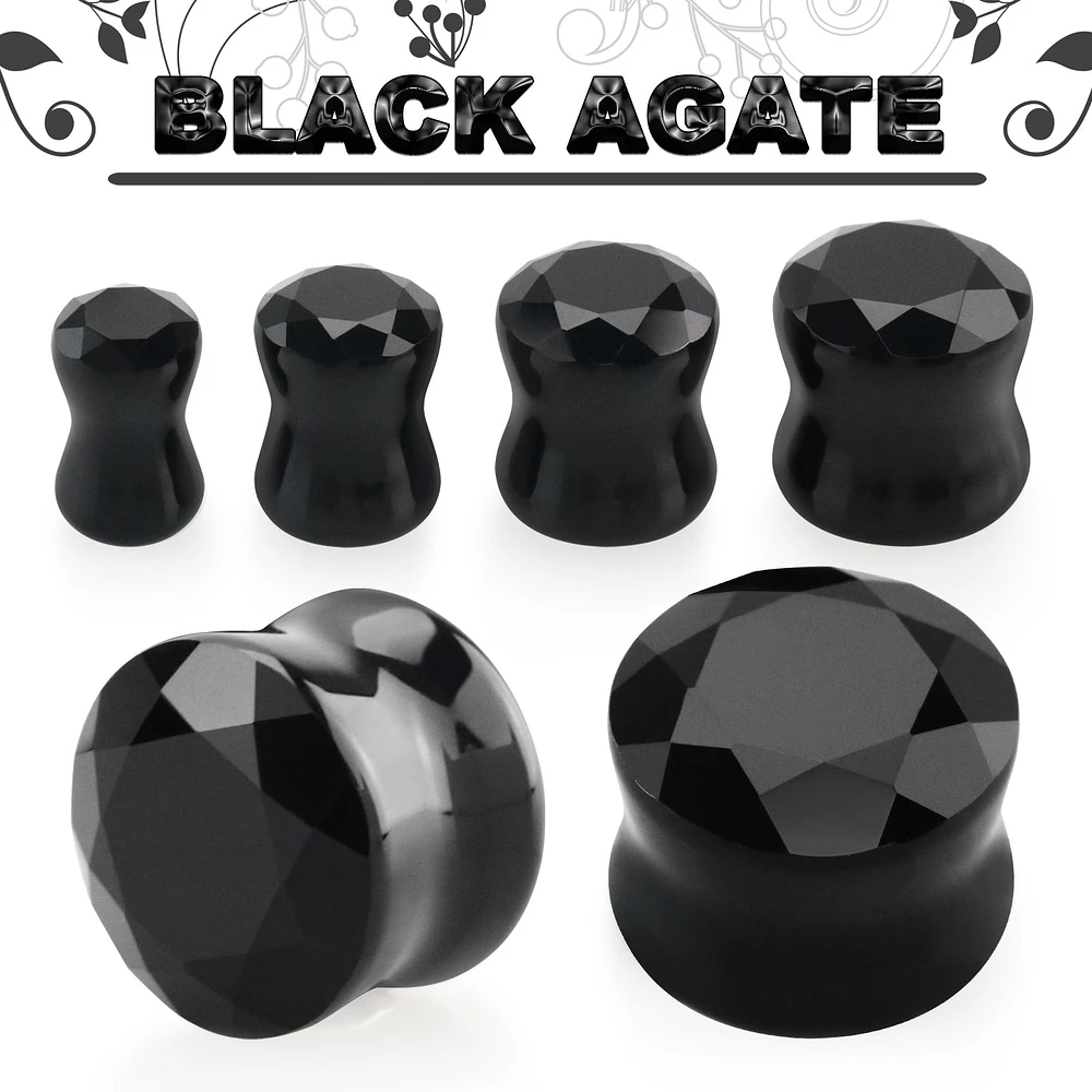 Ágata Negra Facetada 0g - 7/8"